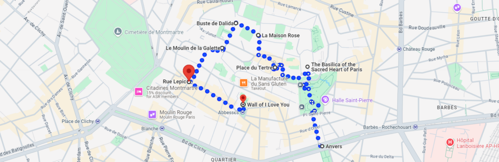Itinerary of our Montmartre Private Tour