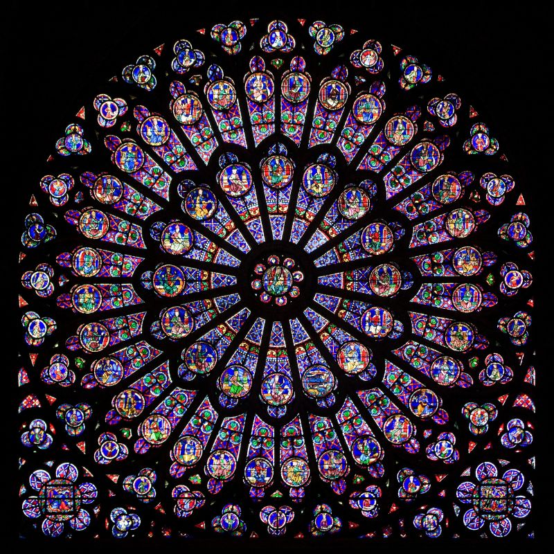 North Rose Window of Notre Dame de Paris (upper part)
