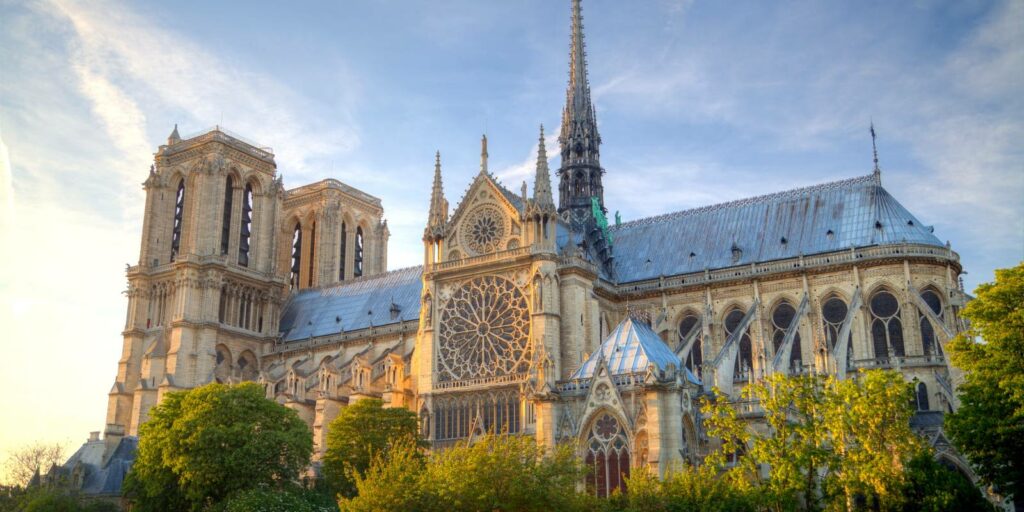 Outside of Notre Dame southern rose window