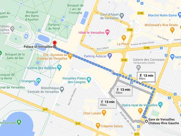 Versailles rive gauche to chateau Versailles