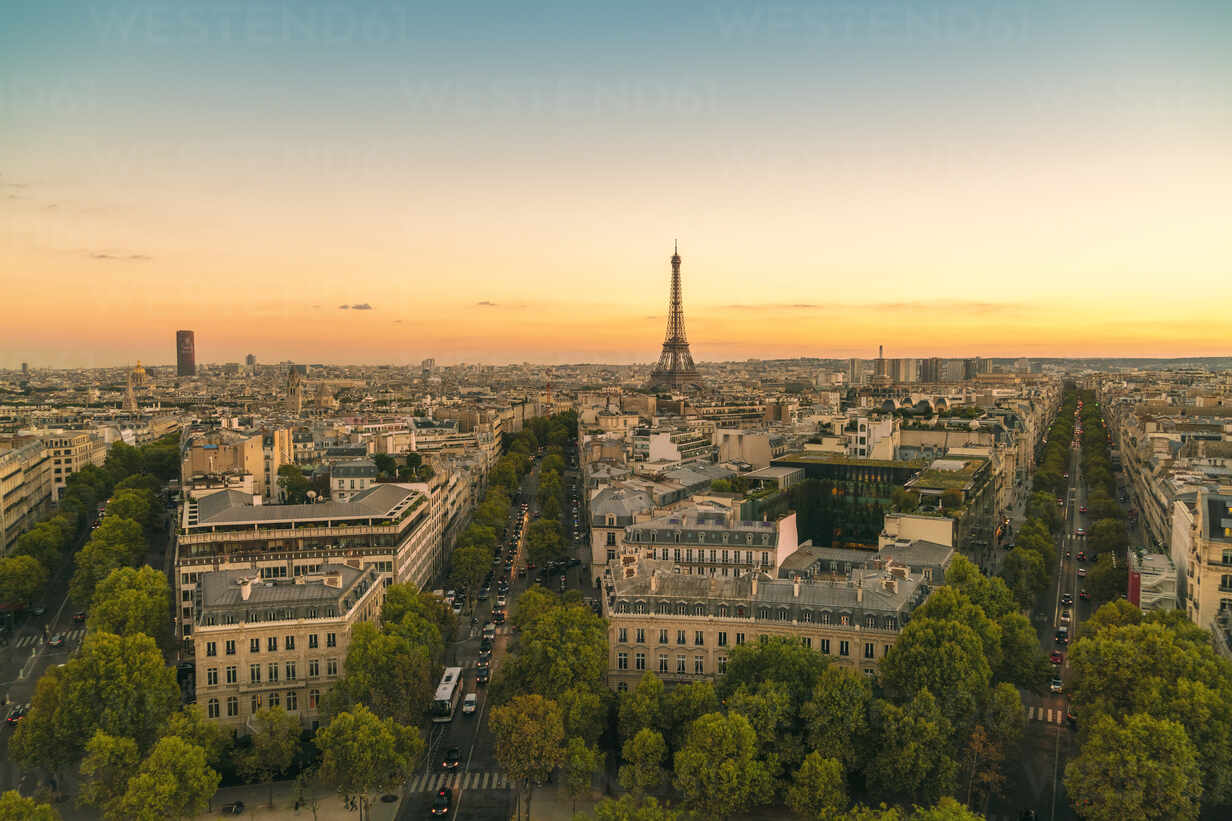 View of Eiffel Tower from Arc de Triomphe